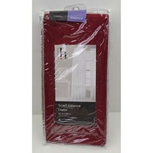 JC Penney Lisette Sheer Scarf Window Valance Maroon Red 93677 NEW 60 X 216 Poly